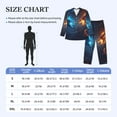 thumbnail image 4 of Salouo Red And Blue Fire Dragon C Print Button-Front Long Sleeve Pajama Set for Men, Soft 2Pjs Men's Long Sleeve Sleepwear-X-Large, 4 of 7