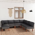 thumbnail image 1 of vidaXL 7 Piece Garden Lounge Set with Cushions Poly Rattan Grey, 1 of 5