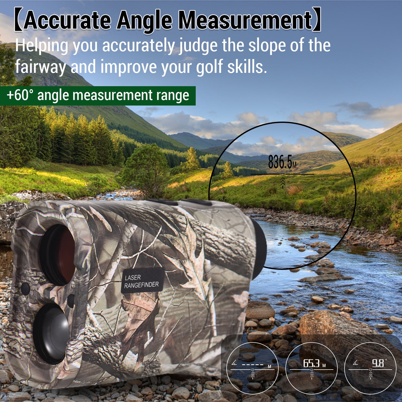 Suodoka Golf Laser Rangefinder Digital Hunting Telescope with Height and Angle Measurement, 600M / 656 Yards