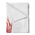 thumbnail image 2 of Lobster Soft Flannel Fleece Blanket, Watercolor Effect Crustacean Image Mediterranean Sea Food Cuisine Concept, Cozy Plush for Indoor and Outdoor Use, 50" x 60", White and Vermilion, by Ambesonne, 2 of 5