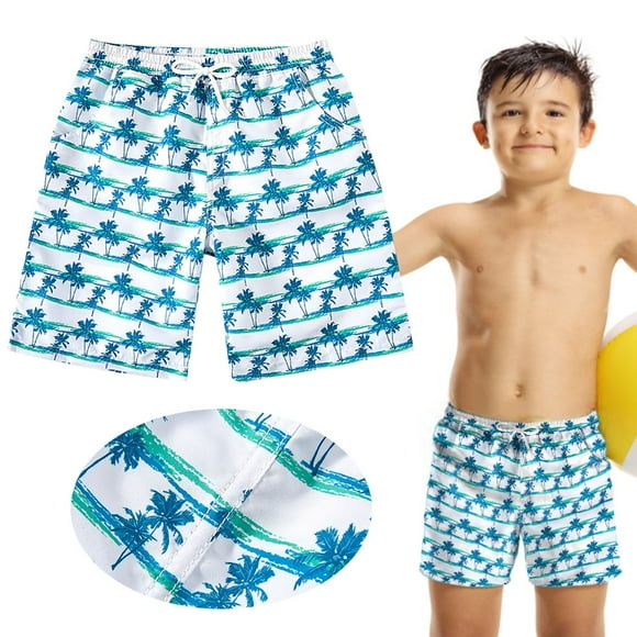 ZHUASHUM Maillots de Bain Garçons 11-12 Ans Couleur Unie Shorts de Plage Maillots de Bain Confortables Longueur Genou Blanc