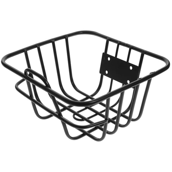 Topbathy Front Bike Basket Black Metal Storage Basket for Convenient Cycling