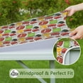 thumbnail image 6 of Gray Football Elements Pattern Square Fitted Tablecloth with Elastic Edge,Square Table Cover,Washable Elastic Table Cover for Home Kitchen Party Decor 34"x34", 6 of 6