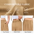 thumbnail image 6 of Asklazy Women's Shorts Casual Shorts Elastic Waist Wide Leg Tailored Shorts Comfy Elagant Work Trouser Shorts,Mother's Day ,Khaki,2XL, 6 of 9