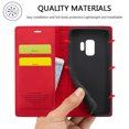 thumbnail image 5 of Compatible with Samsung S9 Plus Wallet Case, PU Leather Flip Folio Case with Card Holders RFID Blocking Kickstand [Shockproof TPU Inner Shell] Phone Cover For Samsung Galaxy S9 Plus, Red, 5 of 11