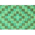 thumbnail image 1 of Ahgly Company Machine Washable Indoor Rectangle Abstract Turquoise Blue Modern Area Rugs, 8' x 12', 1 of 4