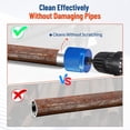 thumbnail image 5 of FOUR E's Scientific 1/2" & 3/4" Metal Copper Pipe Cleaner Set, with 1/4" Hex Shank and 6 Brush Blades, Plumbing Tools for Removing Rust, Stains, Paint, 5 of 7