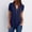 Navy, variant on Aloohaidyvio Shirts for Women,Womens Summer Short Sleeve Shirts Zip Casual Tunic V-Neck Rollable Blouse Tops
