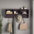 thumbnail image 2 of Tcbosik Entryway Wall Mounted Coat Rack with Steel Hooks and Storage Compartments, Home Organizer for Hallway, Mudroom, or Bedroom, Easy Assembly, 38.58"L x 7.87"W x 13.78"H, Espresso, 2 of 7