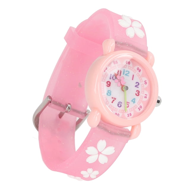 Girls Watches, Colorful 3D Waterproof Girls' Toy Cartoon Educational Stable For Girls For Over 3 Years Old Pink