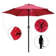 thumbnail image 4 of Abble 7.5ft Patio Umbrella with Crank Handle Outdoor Market Umbrella with 6 Sturdy Umbrella Ribs Waterproof for Garden Deck Backyard Pool, Red, 4 of 6