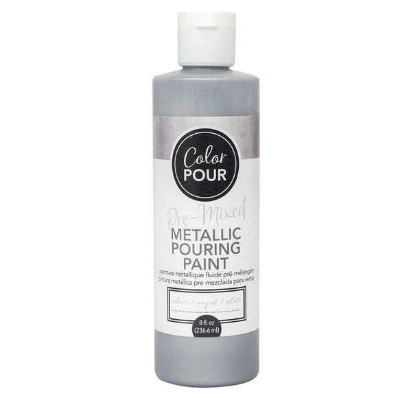 Pouring Silver Paint