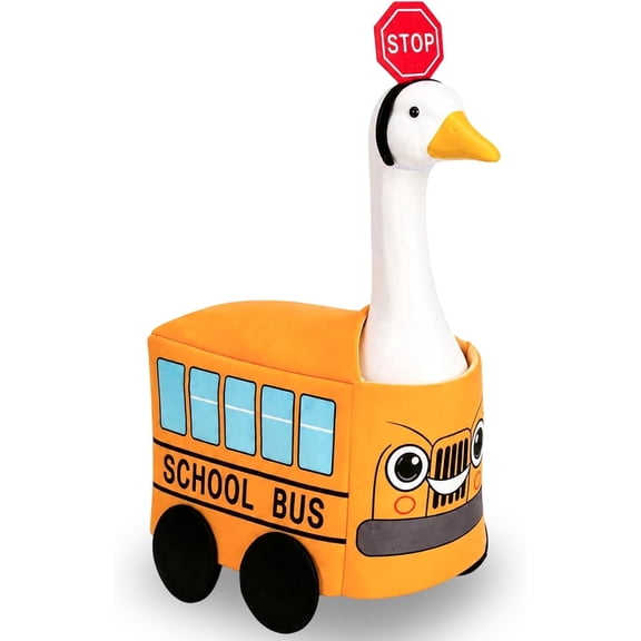 Miguan Back to School Porch Goose Outfit 23" School Bus Goose Clothes Classroom Spring Lawn Garden Patio Yard Outdoor Decorations