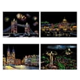 thumbnail image 1 of 4 hojas de papel para rascar, manualidades DIY, cartón blanco A4, tablero para rascar con paisaje, papel para pintar y rayar, hermosa ciudad, 1 of 10