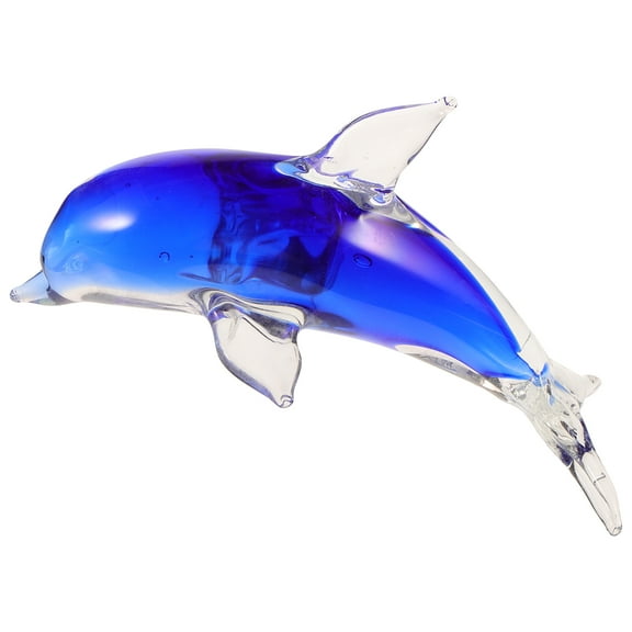 Unique Dolphin Glass Art Figurine Home Glass Animal Ornament Desktop Decor
