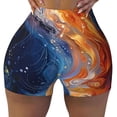 thumbnail image 2 of Balery Galactic Dog Swirls Art Pantalones cortos de entrenamiento estampados para mujer, sin costuras, ajustados, para gimnasio, yoga, correr, deportes, ejercicio activo, fitness.-Medium, 2 of 8