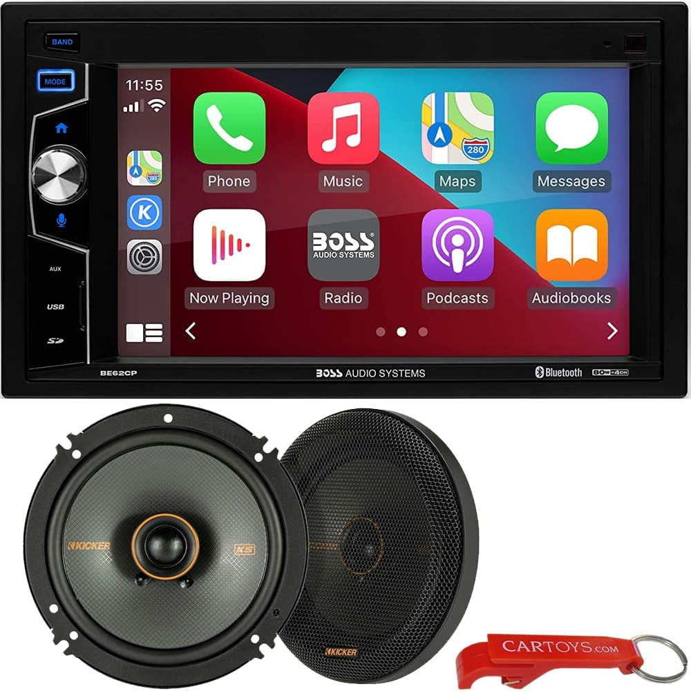最大86％オフ！ LinkShipBOSS Audio Systems Elite Series BE62CP Apple CarPlay Car  Multimedia Player Double Din, Bluetooth and Calling, 6.2 Inch LCD  Touchscreen並行輸入