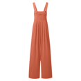 thumbnail image 7 of OSOLU Women Casual Pocket Romper Strap Solid Color Playsuit Button Long Jumpsuit Leisure Women Tops Dressy Casual, 7 of 7