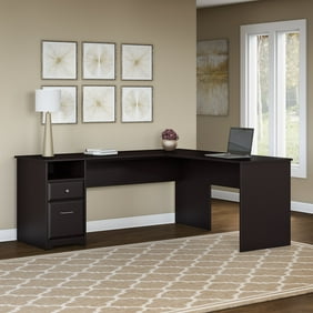 Bush Furniture Salinas L Shaped Desk With Storage In Antique White