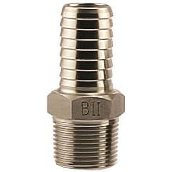 304 Stainless Steel Male Adapter, 1" MPT x 1" Barb
