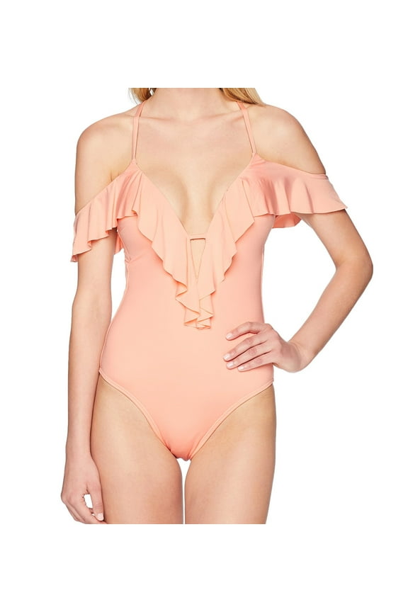 Off-the-Shoulder Ruffle One Piece Swimsuit