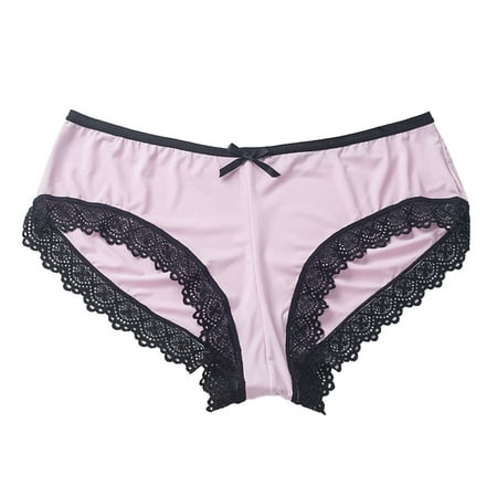 

Womens Underwear Tummy Control Lace Ice Silk Low Waist Pants Cotton Crotch Briefs Panties 6 Pack