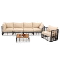 thumbnail image 3 of Comfort Stretch 6-Piece Wicker Patio Furniture Set, All-Weather Outdoor Conversation Set Sectional Sofa, 3 of 9