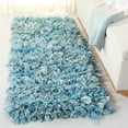 thumbnail image 2 of SAFAVIEH Rio Dallas Geometric Polyester Shag Runner Rug, Sky, 2'3" x 6', 2 of 11
