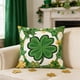 thumbnail image 1 of Funda de almohada navideña de terciopelo con trébol de cuatro hojas, cojín decorativo verde de cuatro hojas para el Día de San Patricio, decoraciones para el Día de San Patricio, decoración de otoño,, 1 of 6