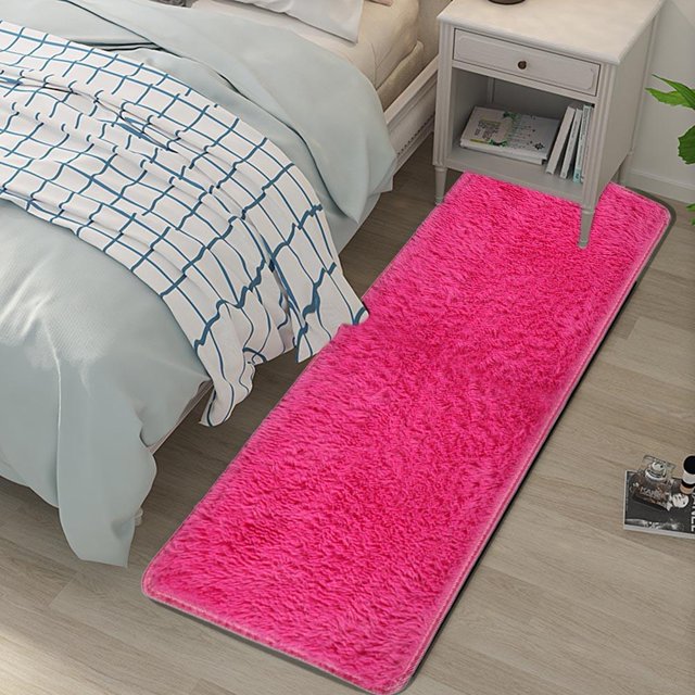3 piezas de alfombras esponjosas, felpudo antideslizante, alfombrilla para suelo (rojo)