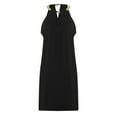thumbnail image 2 of qucoqpe Summer Dresses for Women, Trendy Loose Tank Dresses Sexy Halter Neck Sleeveless Solid Mini Dress Short Beach Dress Sundress, 2 of 4