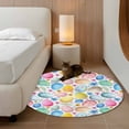 thumbnail image 2 of Round Area Rug 3 Ft, Easter Washable Non-Slip Circle Carpet for Living Room/Bedroom, Spring Country Colorful Eggs Flower Leaf Plant Low-Profile Small Floor Mats Collection Rugs for Indoor, 2 of 8