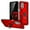 Red, variant on TJS Phone Case for Motorola Moto G Stylus 5G (2022), with [Tempered Glass Screen Protector] Impact Resistant Metal Ring Magnetic Support Kickstand Drop Protector Cover (Red)