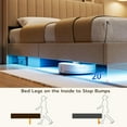 thumbnail image 4 of Garvee King Size Floating Bed Frame with LED Lights, Upholstered Platform Bed with Charging Station & Storage Headboard, No Box Spring Needed, Beige, 4 of 8