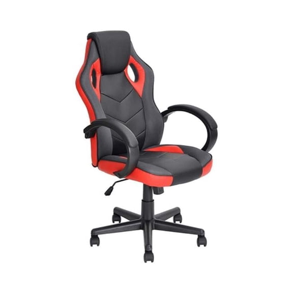 Ergonomic Racing Game Chair with Tilt & Armrest, Red