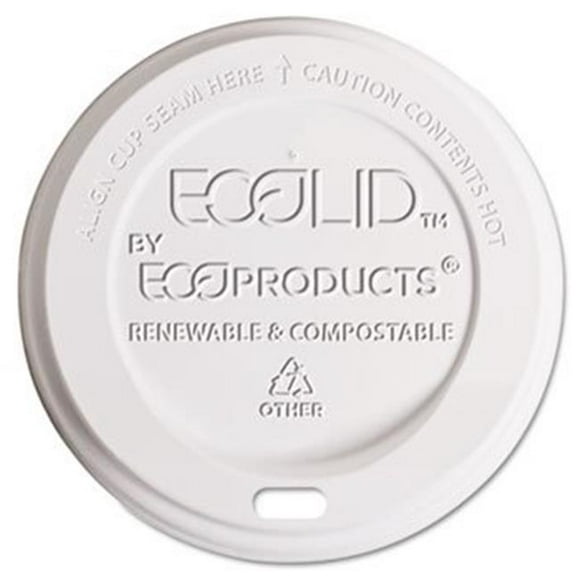 Eco-Products, Inc. EPECOLID8 Hot Cup Lid, 8oz, Translucent, 800/Carton