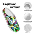 thumbnail image 5 of KLL Colorful Tie Dye Stained Glass Pattern Adult Unisex Cozy Slippers,Fuzzy Slip-on Slippers TPR Sole Slippers Comfort Plush Home Footwear for Indoor & Outdoor-8, 5 of 7