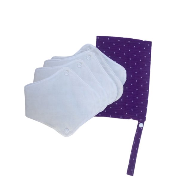 EeaseMX Compresas lavables de fibra de bambú, reciclables, impermeables, de 18 x 18 cm, incluye 5 unidades, además de bolsa para cochecito (blancas y bolsa de color aleatorio).