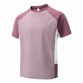 thumbnail image 5 of Kalauyu Mens Athletic Short Sleeve Round Neck Cotton Blend T Shirts Two Tone Side Panel Soft Breathable Summer Daily Color Block Casual Gym Tees, 5 of 6