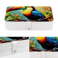 thumbnail image 4 of Toucan Pu Leather Jewelry Box Earring Organizer Travel Organizer with Removable Compartment Portable, 4 of 6