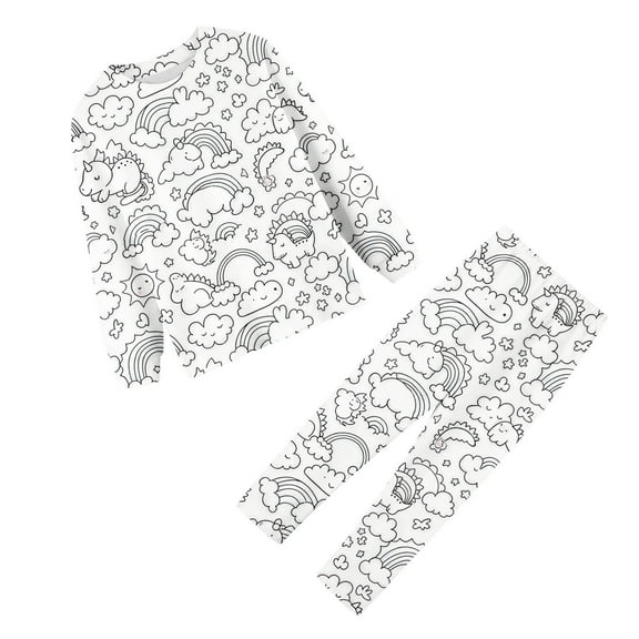 REDARER Kids DIY Coloring Pajama Set - Hand Painted Art PJS for Boys & Girls, Fun Wearable Homewear, Play & Sleep Combo,Size for 9-10 Years