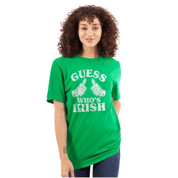 Funny Guess Who's Irish St Paddys Men's Graphic T Shirt Tees Brisco Brands S