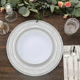 thumbnail image 6 of 13" Charger Plates - Set of 24 - Silver with Lace Embossed Rim Plastic Chargers, Rustic Modern Disposable Round Acrylic Serving Trays For Dinner Wedding Party Events, 6 of 9