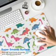thumbnail image 4 of Long Mouse Pads for Desk,White Cartoon Dinosaurs Trees Pattern Desk Mats on Top Of Desks, Desk Mouse Pad Extra Large with 3mm Non-Slip Base and Stitched Edge for Gaming,Office,Work,Home 35.4"x15.7", 4 of 6
