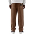 thumbnail image 5 of Hsovts Mens Vintage Wide‑Wale Corduroy Pants, Solid Relaxed‑Fit Straight‑Leg Multi‑Pocket Casual Street‑Style Trousers Brown L, 5 of 5