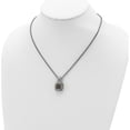 thumbnail image 5 of 14K/Silver Two-Tone Sterling Silver With 14K Black Diamond Necklace (18 X 18) Made In Thailand qtc1097, 5 of 6