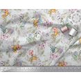thumbnail image 3 of Soimoi Orange polyester Crepe Fabric Leaves & Floral Print Sewing Fabric BTY 52 Inch Wide, 3 of 3