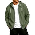 thumbnail image 2 of Bxsruta Mens Zip Up Hoodie Long Sleeve Casual Athletic Jacket with Pockets, 2 of 6