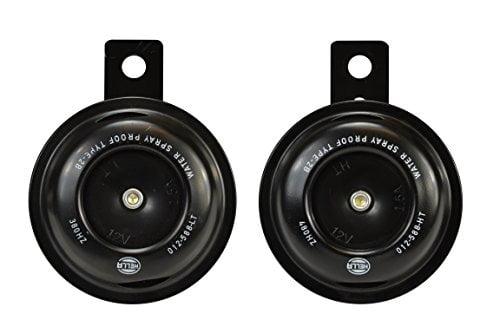 HELLA 012588011 Motorcycle Series Black 12V Disc Horn Kit (Universal Fit-Set/Box)