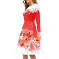 thumbnail image 2 of FKELYI Christmas Snowflake Women Dresses Size 4XL Soft Music Bell Ladies A Line Dresses Knee Length Elastic Women Long Sleeve Dressy Tops, 2 of 4